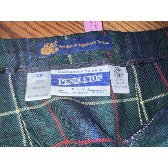Pendleton Signature Pleated Skirt Womens Sz 14 Plaid Wool Tartan Preppy Academia - Picture 5 of 6